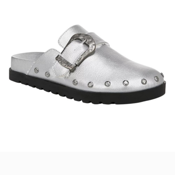 Blowfish Malibu Women's Skylar Cozy Slip On Clog Mules Silver Size 10 - Picture 1 of 7